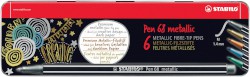 Premium-Filzstift STABILO® Pen 68 metallic, 1,4 mm (M), 6er Metalletui