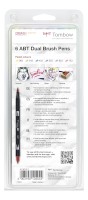 ABT Dual Brush Pen mit Fein-und Pinselspitze, Wasserbasis, Pastellfarben 6St