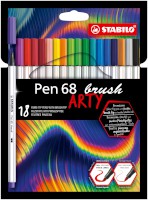 Premium-Filzstift mit Pinselspitze STABILO® Pen 68 brush Etui "ARTY"