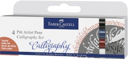 Tuschestift Pitt Artist Pen, Calligraphy, sortiert, 4er Etui Essential