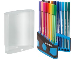 Premium-Filzstift STABILO® Pen 68 ColorParade, anthrazit/hellblau mit 20 Stiften