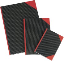 China-Kladde Premium, schwarz mit roten Ecken, liniert, A4, 96 Blatt