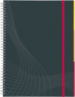 Notizbuch dunkelgrau, Format: DIN A5, Lineatur: kariert, Notizbuch mit: 90 Blatt, spiralgebunden