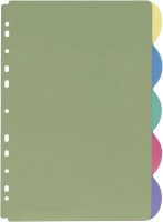 Ordnerregister, PP, blanko, 5 farbig transparent, A4, 220 x 297 mm, 5 Stück