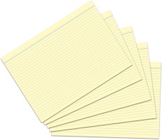 Karteikarte liniert, Karteikartenkarton, 170 g/qm, DIN A4, gelb, 100 Stück
