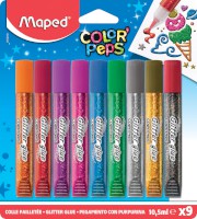 Glitzerkleber COLORPEPS, Stift 10,5 ml, farbig sortiert, Blister 9 Stück