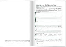 Mietvertragsheft, Mietbuch mit Hausordnung+Mietquittungen,120x170mm,32 Blatt