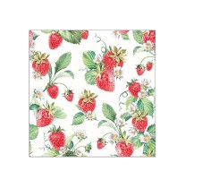 Serviette "Garden Strawberries" 33 x 33 cm 20er Packung