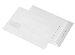 Adressfeldtasche B4 (250 x 353 mm) Natron weiß, Papier: 120 g/qm, Klebung: haftklebend, Fenster: 45 x 90;