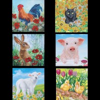 Crystal Art Kartenset 6 Stück "Spring Summer" 18x18 cm