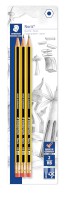 Noris® Bleistift mit Radiertip, HB, 3 ST auf Blisterkarte