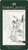 12 Bleistifte CASTELL® 9000 Härtegrade sortiert im Metalletui