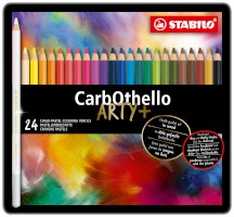 Pastellkreidestift STABILO® CarbOthello, Metalletui mit 24 Stiften
