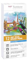 ABT Dual Brush Pen mit Fein-und Pinselspitze, Wasserbasis, Primärfarben 12St