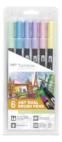 ABT Dual Brush Pen mit Fein-und Pinselspitze, Wasserbasis, Pastellfarben 6St