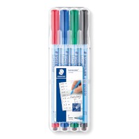 Feinschreiber Folienstift Lumocolor® correctable, STAEDTLER Box mit 4 Farben