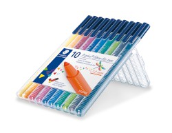 Fasermaler triplus® color, ca. 1,0 mm, aufstellbare STAEDTLER Box mit 10 Farben