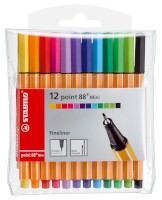 Fineliner STABILO® point 88® Mini Etui, mit 12 Stiften