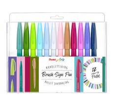 Fasermaler-Pinselmaler Sign Pen Brush 12 pastell Farben