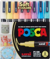 Marker UNI POSCA PC-3M, 0,9-1,3, sortiert, 8er Set Pastell
