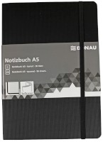 Notizbuch A5 kariert 192 Seiten Leder-Imitat schwarz