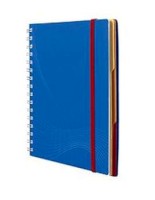 Notizbuch blau, Format: DIN A5, Lineatur: kariert, Notizbuch mit: 90 Blatt, spiralgebunden