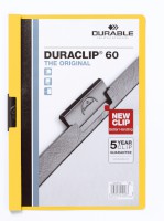 Klemm-Mappe DURACLIP®, Hartfolie, 60 Blatt, transparent/gelb