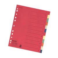 Register,Manila-RC-Karton,blanko,2x6 Farben,DIN A4 überbreit,24x29,7cm,13teilig