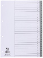 Zahlenregister aus Kunststoff 1-31, A4, grau