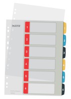 Plastikregister Cosy 1-6, bedruckbar, A4, PP, 6 Blatt, farbig