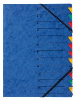Ordnungsmappe Easy blau, Teilung: 12 Fächer, B x H x T mm: 240 x 320 x 5