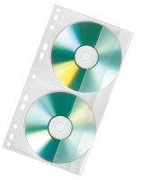 CD/DVD-Hülle zum Abheften transparent, B x H x T mm: 125 x 250 x 4