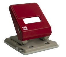 Registraturlocher S 10 rot, Lochabstand: 80 mm, Stanzleistung: 3,6 mm/40 Blatt;