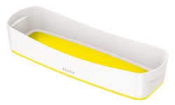 Aufbewahrungsschale MyBox WOW, länglich, ABS, weiß/gelb