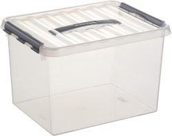 Box mit Deckel 22 Liter, 300 x 260 x 400 mm, transparent