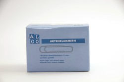 Akten-Klammer, Stahl, verzinkt, 77 mm, Metall, Schachtel, 100