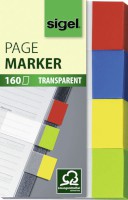 Haftmarker transparent grün/gelb/blau/rot, Streifen: 50 x 20 mm