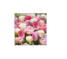 Serviette "Pink Tulips" 25 x 25 cm 20er Packung
