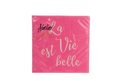Serviette "La vie est belle" 33 x 33 cm 20er Packung