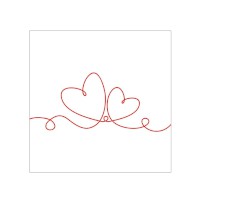 Serviette "Line of Love red" 33 x 33 cm 20er Packung