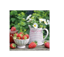Serviette "Sweet Strawberries" 33 x 33 cm 20er Packung