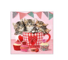 Serviette "Cats in Tea Cups" 33 x 33 cm 20er Packung