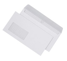 Briefumschlag, DIN Lang, Weiß, Haftklebung, mit Fenster, 90 gr/qm