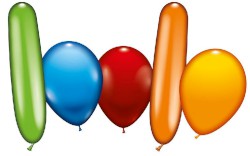 Luftballons "Big Party" 150 Stück Farben und Formen sortiert
