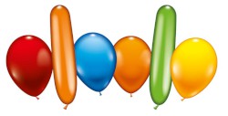 Luftballons im 10er Beutel Formen und Farben sortiert
