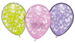 Luftballons Schmetterlinge 6 Stück mehrfarbig