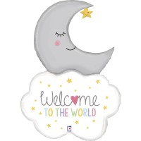 Folienballon Mond "Welcome to the World"