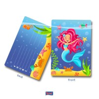 Einladungskarte Meerjungfrau 8 Stück mehrfarbig