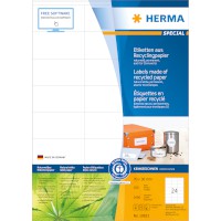 HERMA A4 Recyclingetiketten, 70 x 36 mm, weiß, 2400 Stück