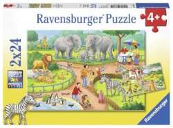 Puzzle 2 x 24 Teile "Ein Tag im Zoo"